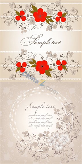 精美花卉装饰卡片设计模板